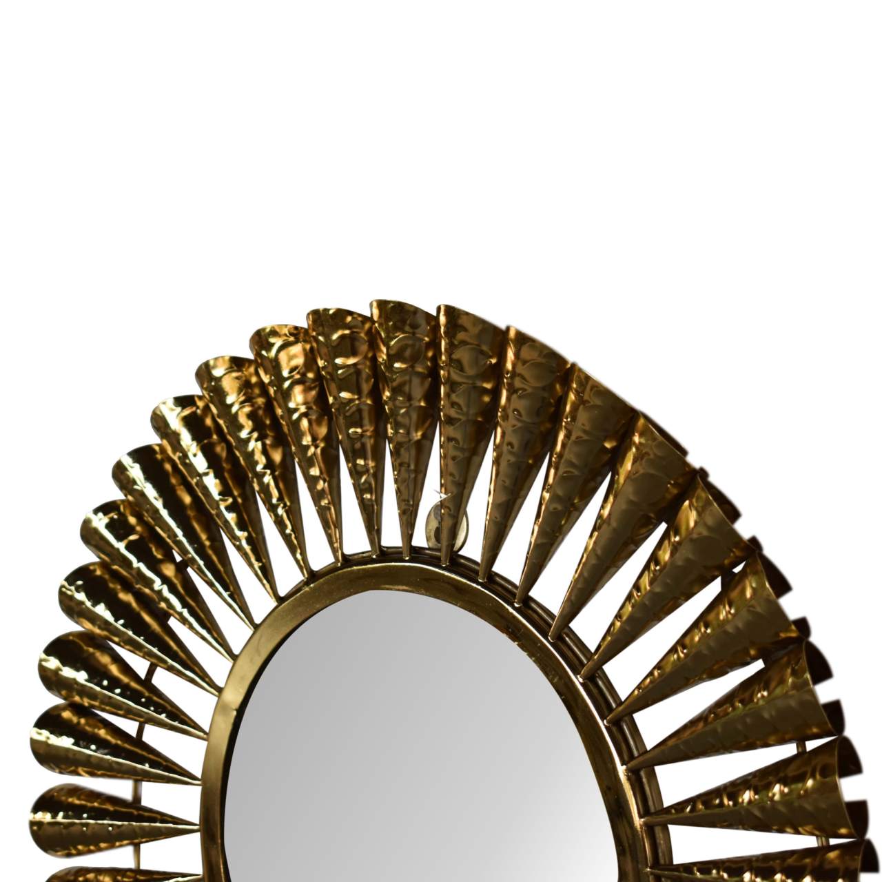 Round Brass Coned Mirror