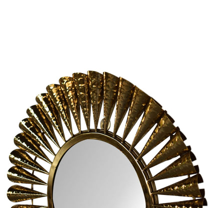 Round Brass Coned Mirror