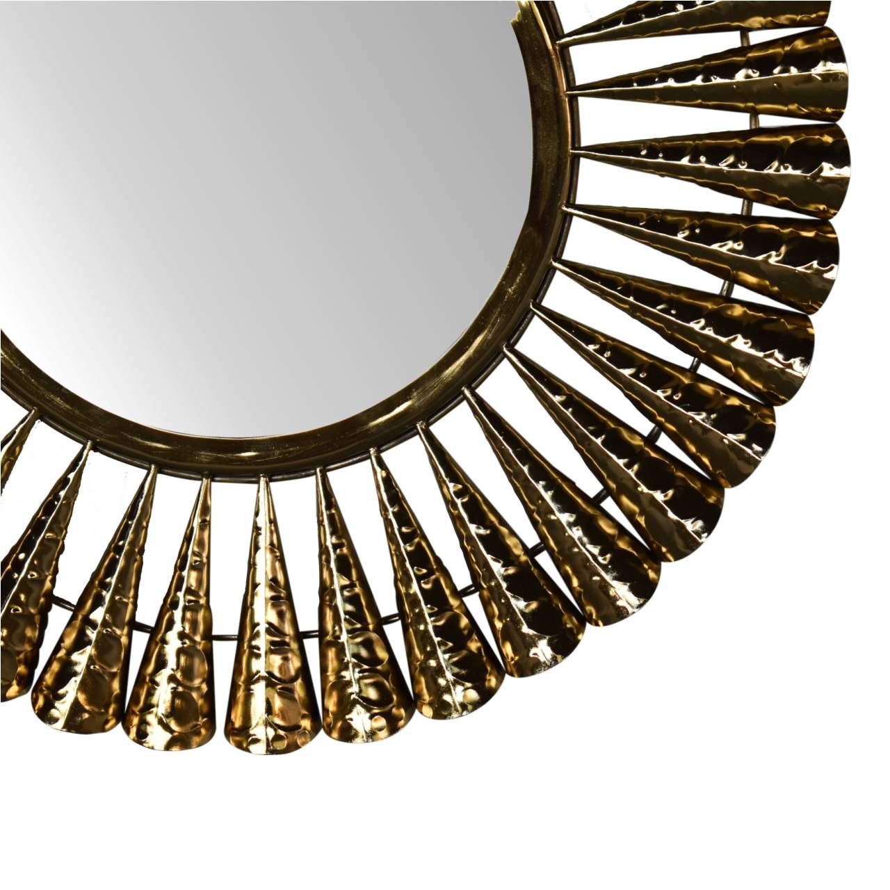 Round Brass Coned Mirror