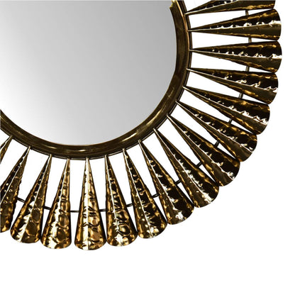Round Brass Coned Mirror