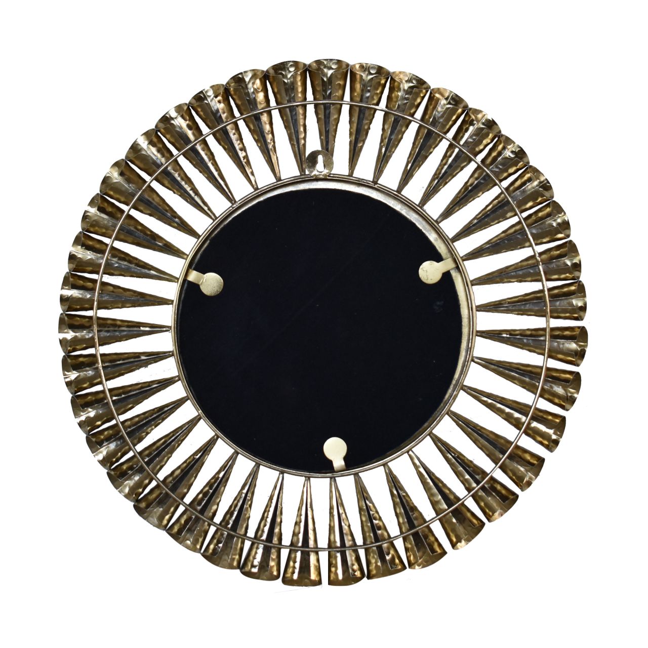Round Brass Coned Mirror