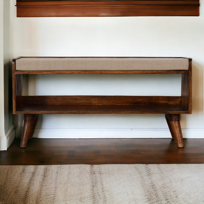Linen Open Storage Bench