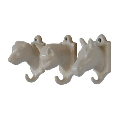 Ceramic Animal Wall Hooks (Set of 3)