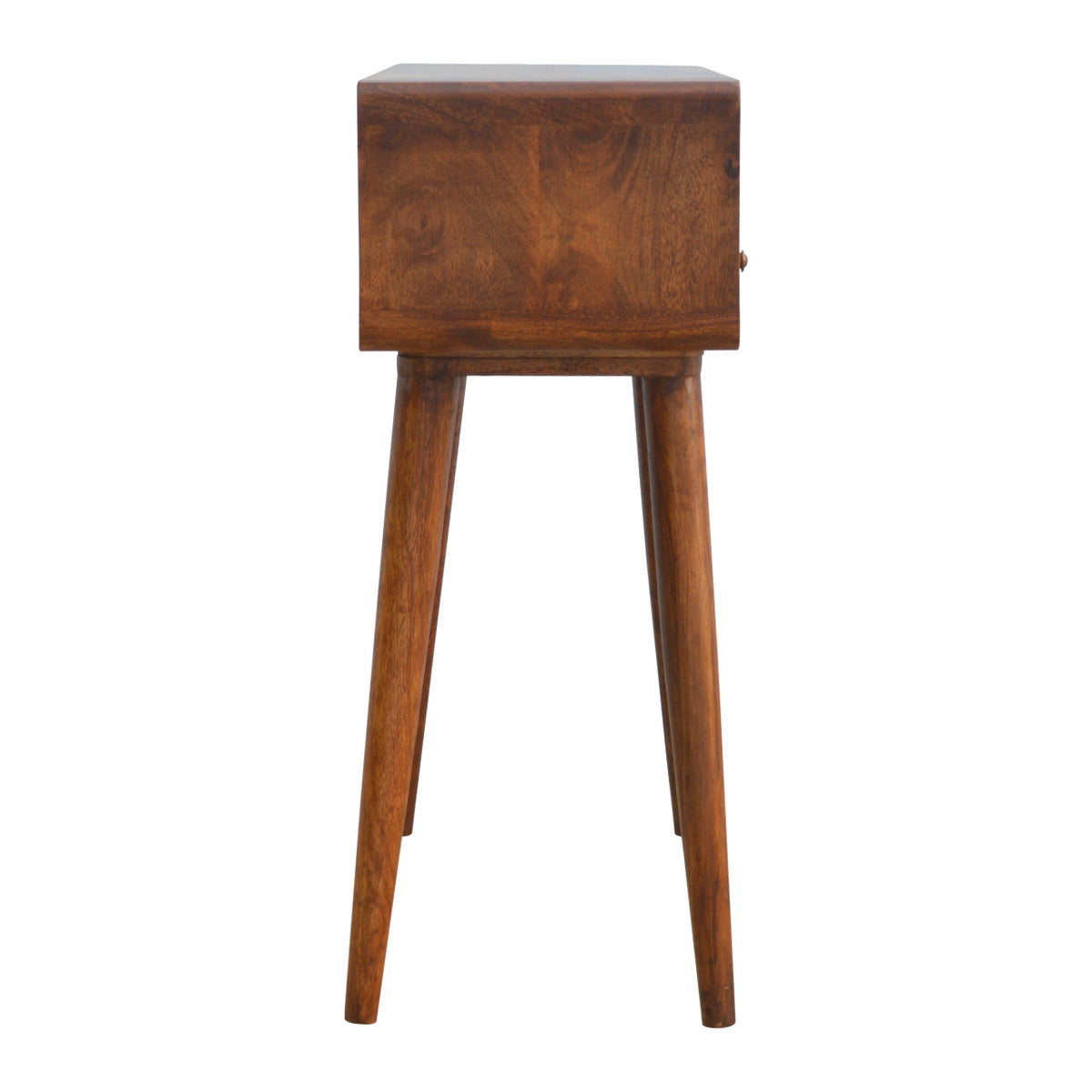 Curved Chestnut Console Table dimensions and scale reference
