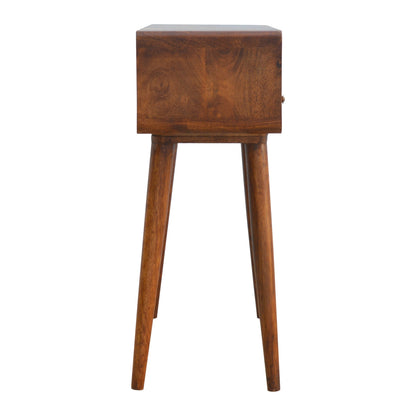 Curved Chestnut Console Table dimensions and scale reference