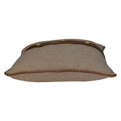 Leather Sand Tweed Cushion (Set of 2)