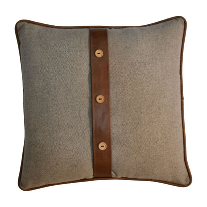 Leather Sand Tweed Cushion (Set of 2)