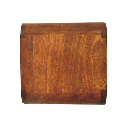 Curved Floating Mini Bedside Shelf, top-down view