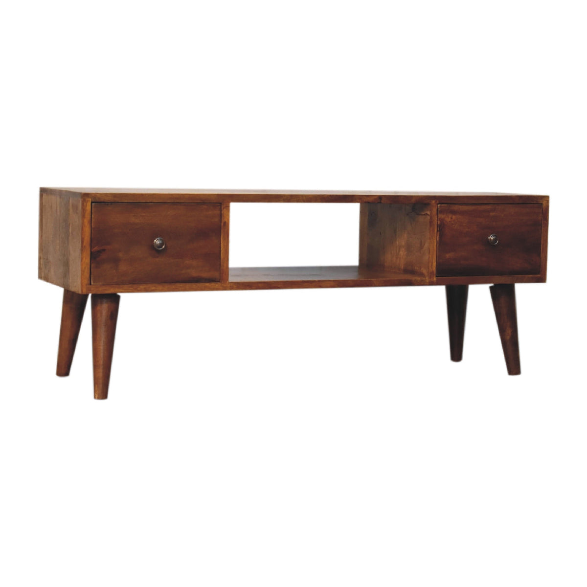 Classic Chestnut Coffee Table styled in a living room setting