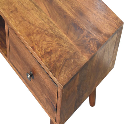 Classic Chestnut Coffee Table tabletop surface with books and decor