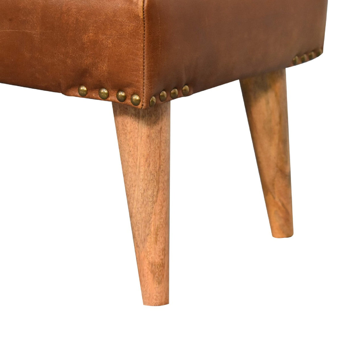 Bouclé Buffalo Hide Leather Bench dimensions and scale reference