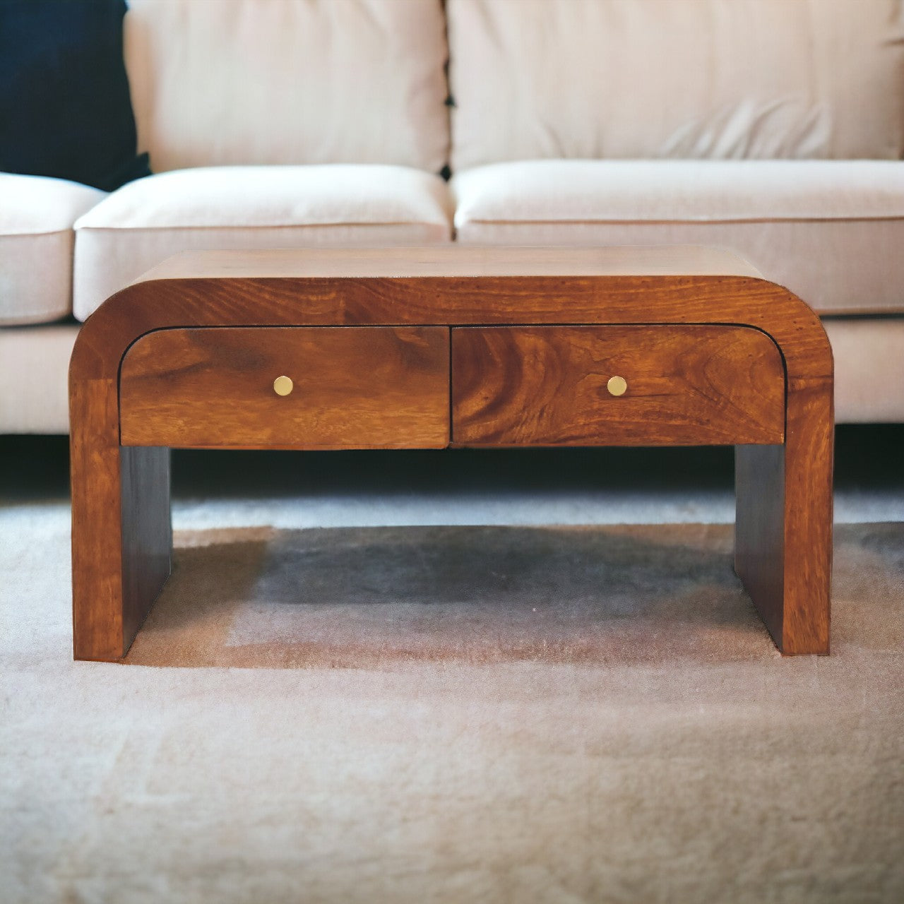 Curved Chestnut Coffee Table