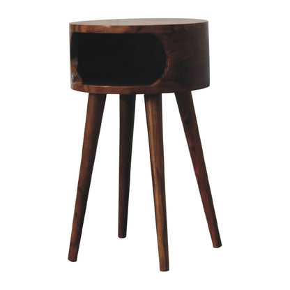 Dark Wood Open Tree Bedside Table