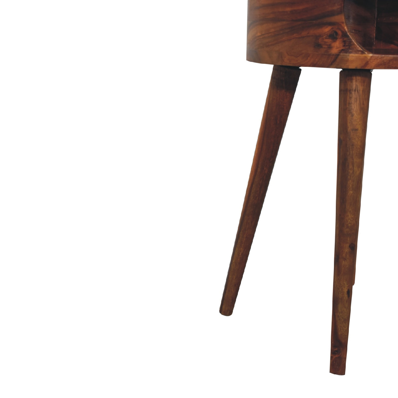 Dark Wood Open Tree Bedside Table