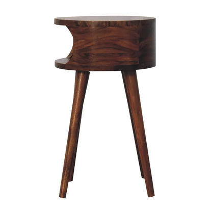 Dark Wood Open Tree Bedside Table