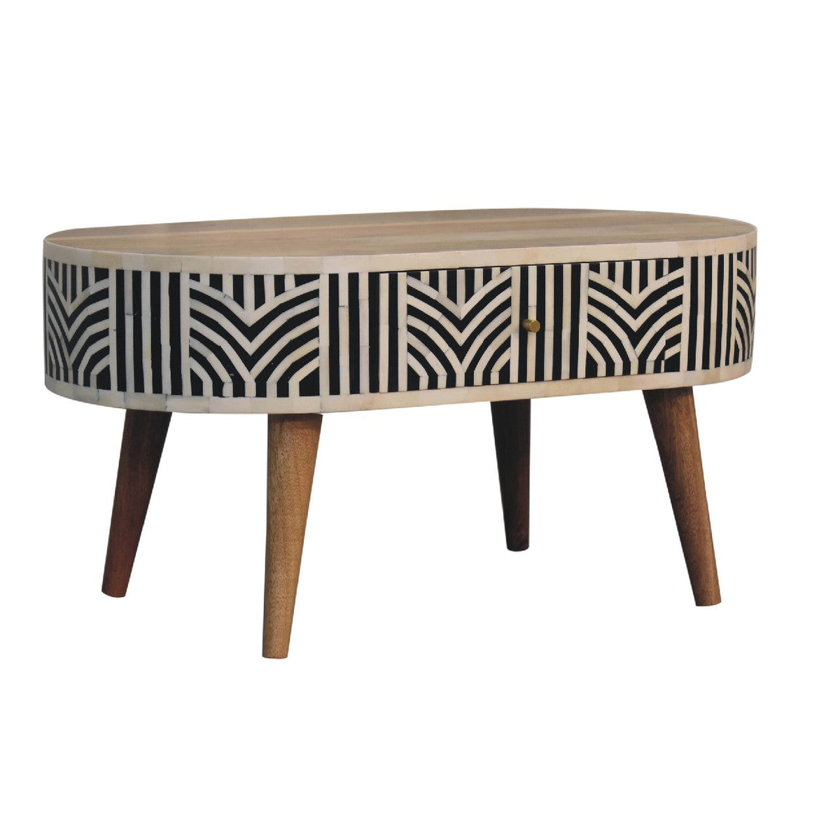 Bone Inlay Coffee Table, side profile
