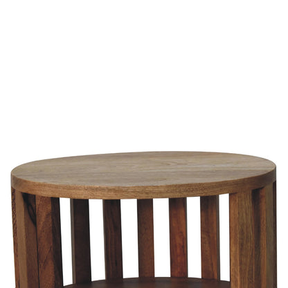 Open Fringed Mini Shelf Table