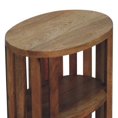 Open Fringed Mini Shelf Table