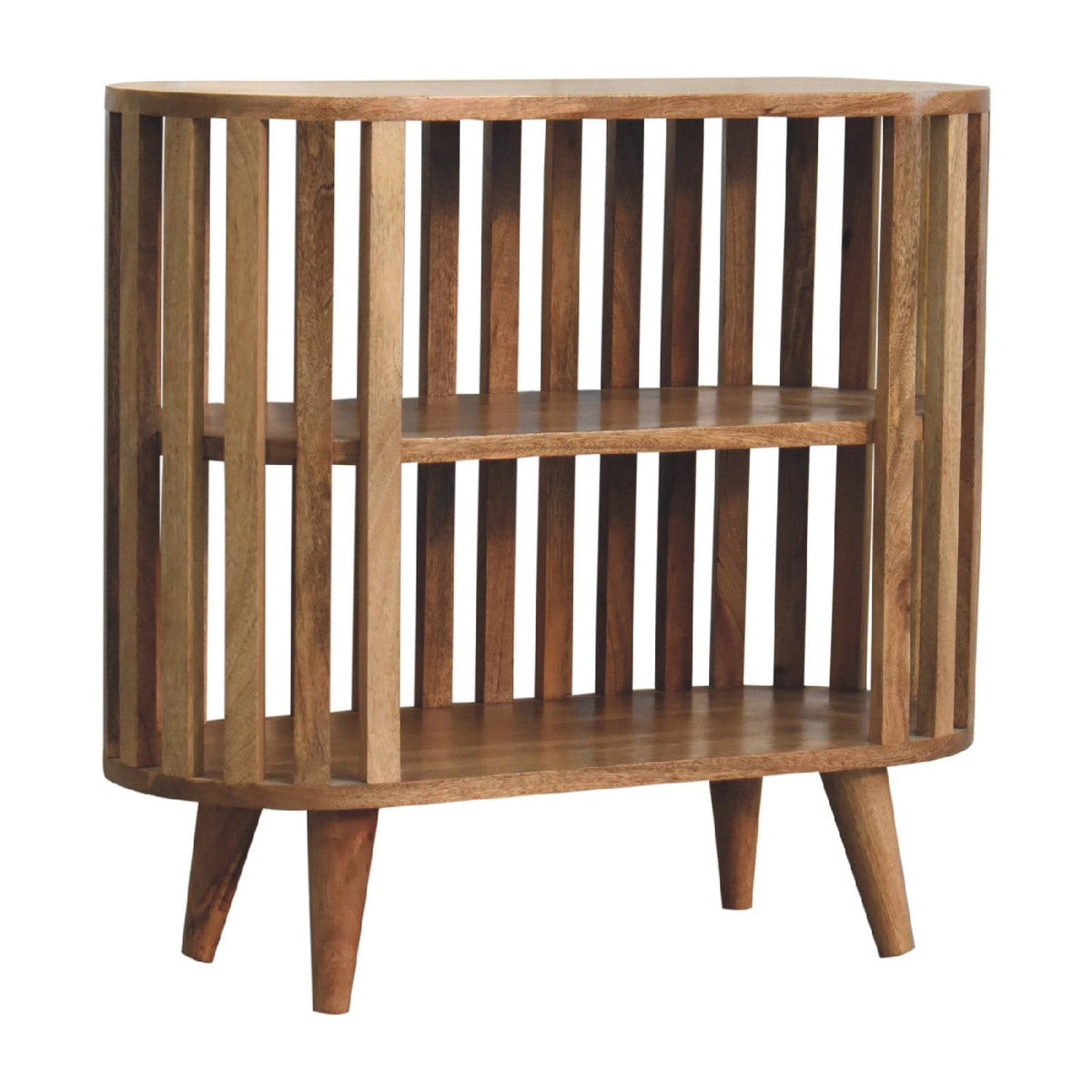 Open Fringed Shelf Table, side profile