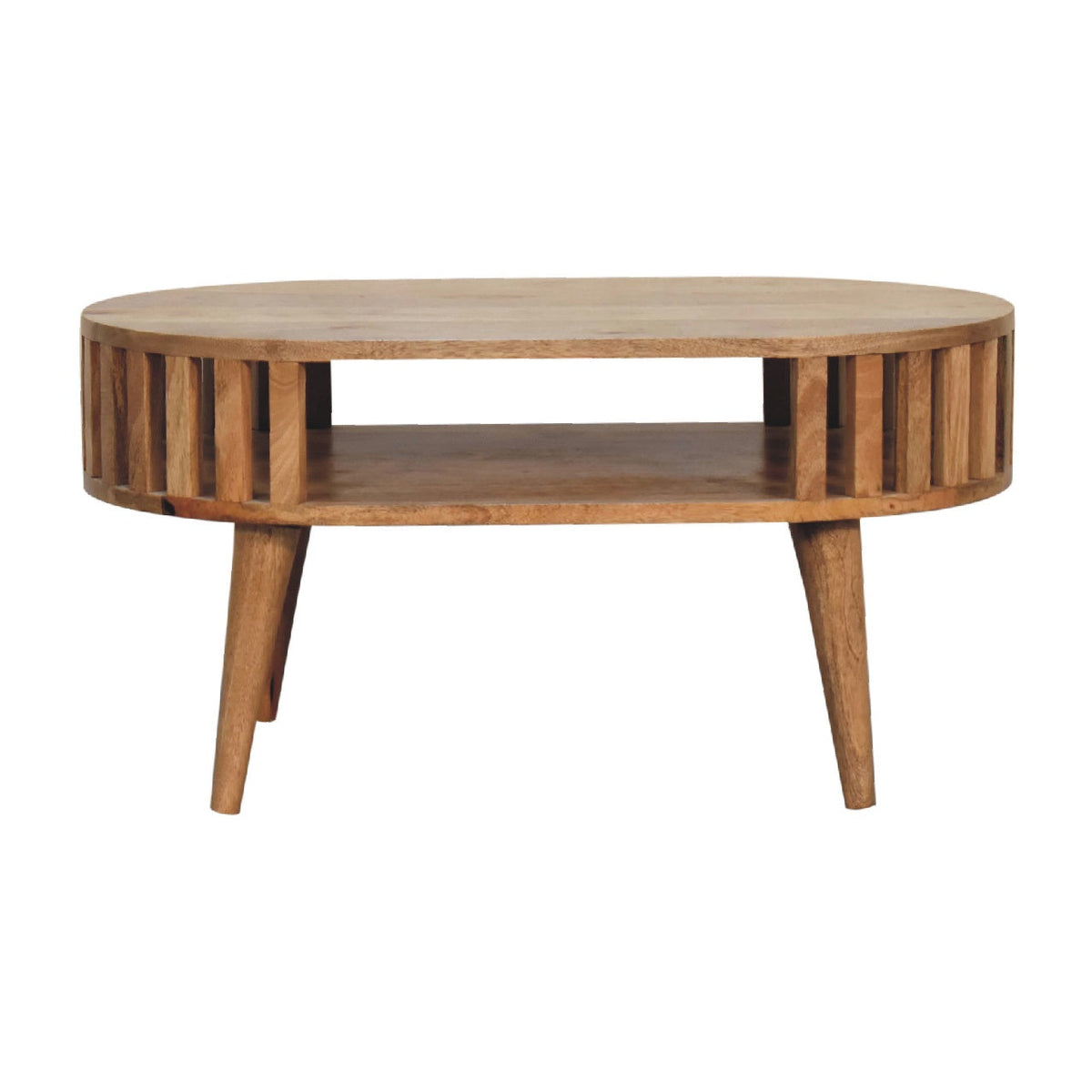 Fringed Open Coffee Table styled in a living room setting