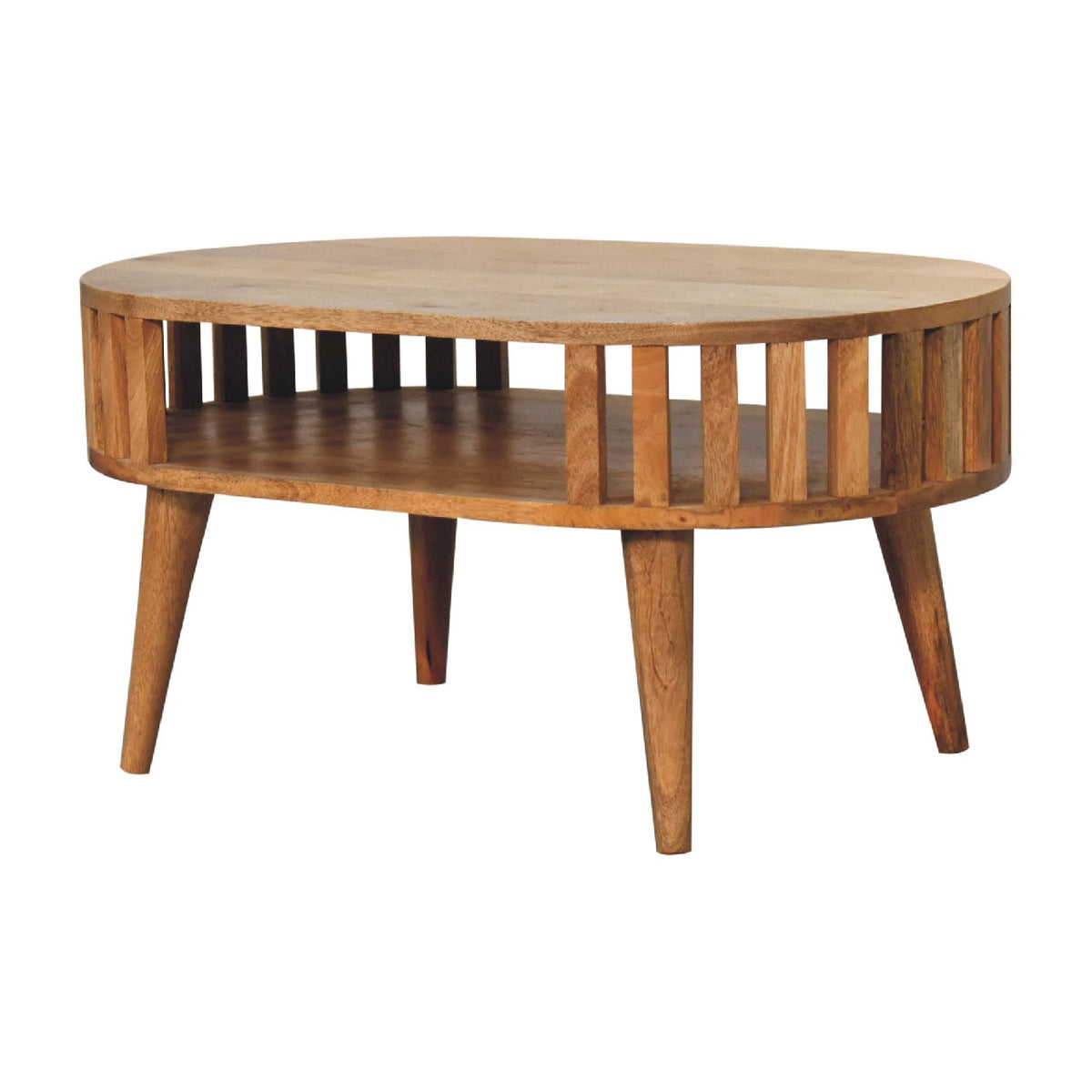 Close-up of the Fringed Open Coffee Table's open fringed design