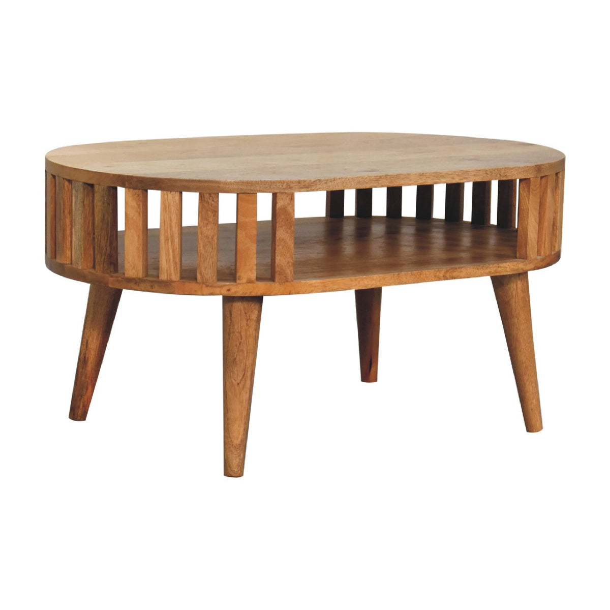 Fringed Open Coffee Table, side profile