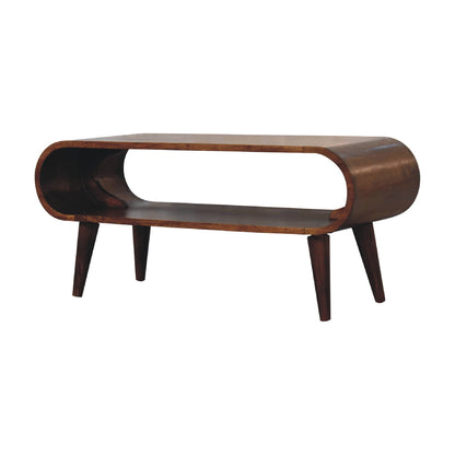 Open Void Nordic Coffee Table, side profile showing Nordic-style legs