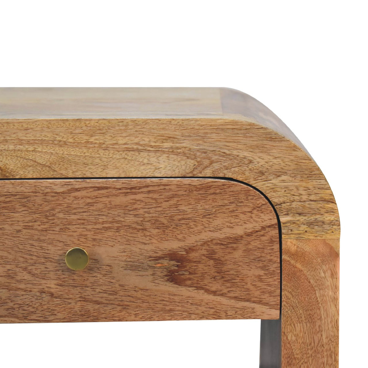 Darcy Bedside Table, drawer open showing storage space