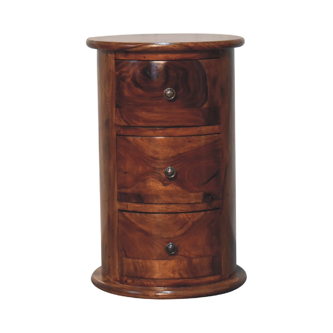 Chestnut Drum Table with Drawers