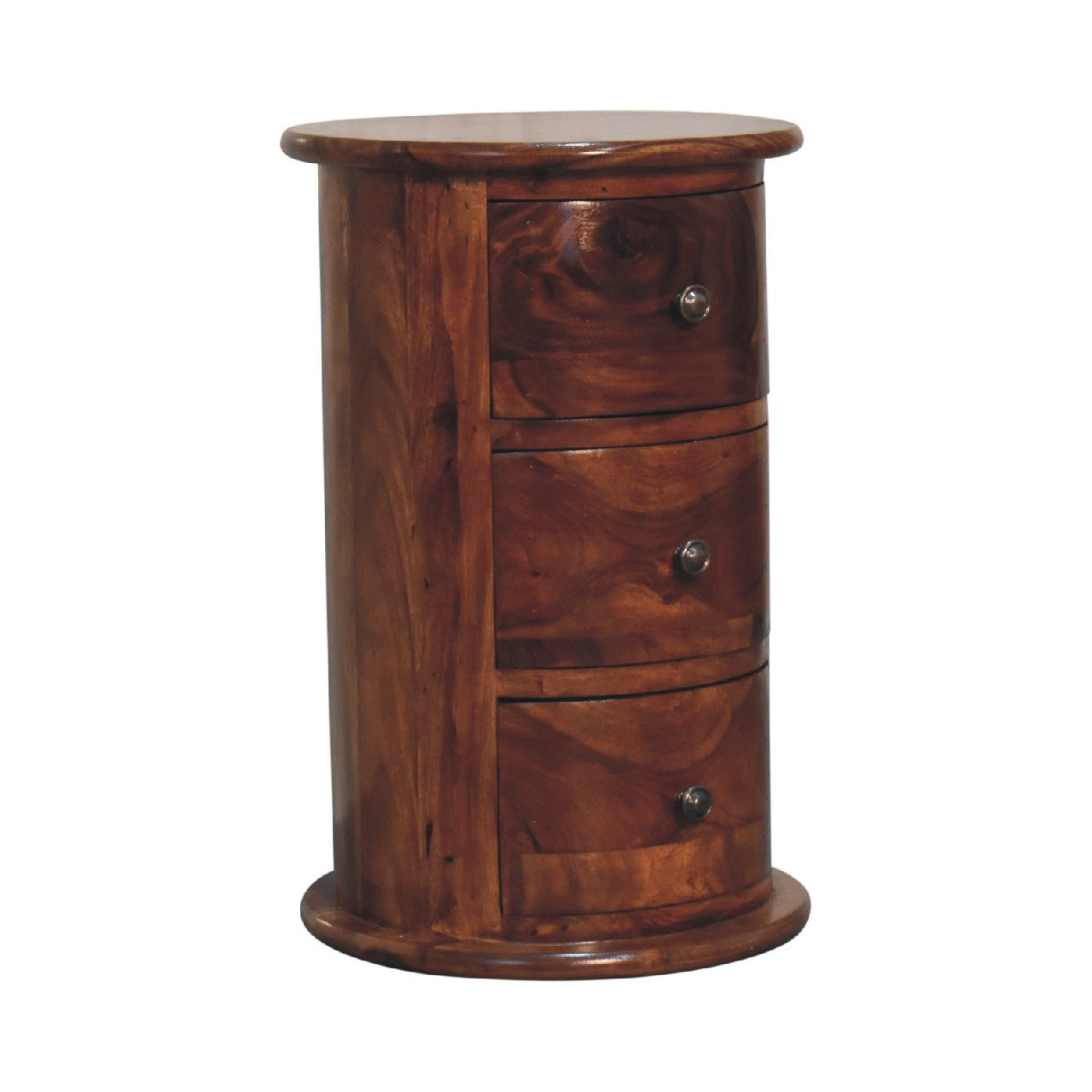 Chestnut Drum Table with Drawers