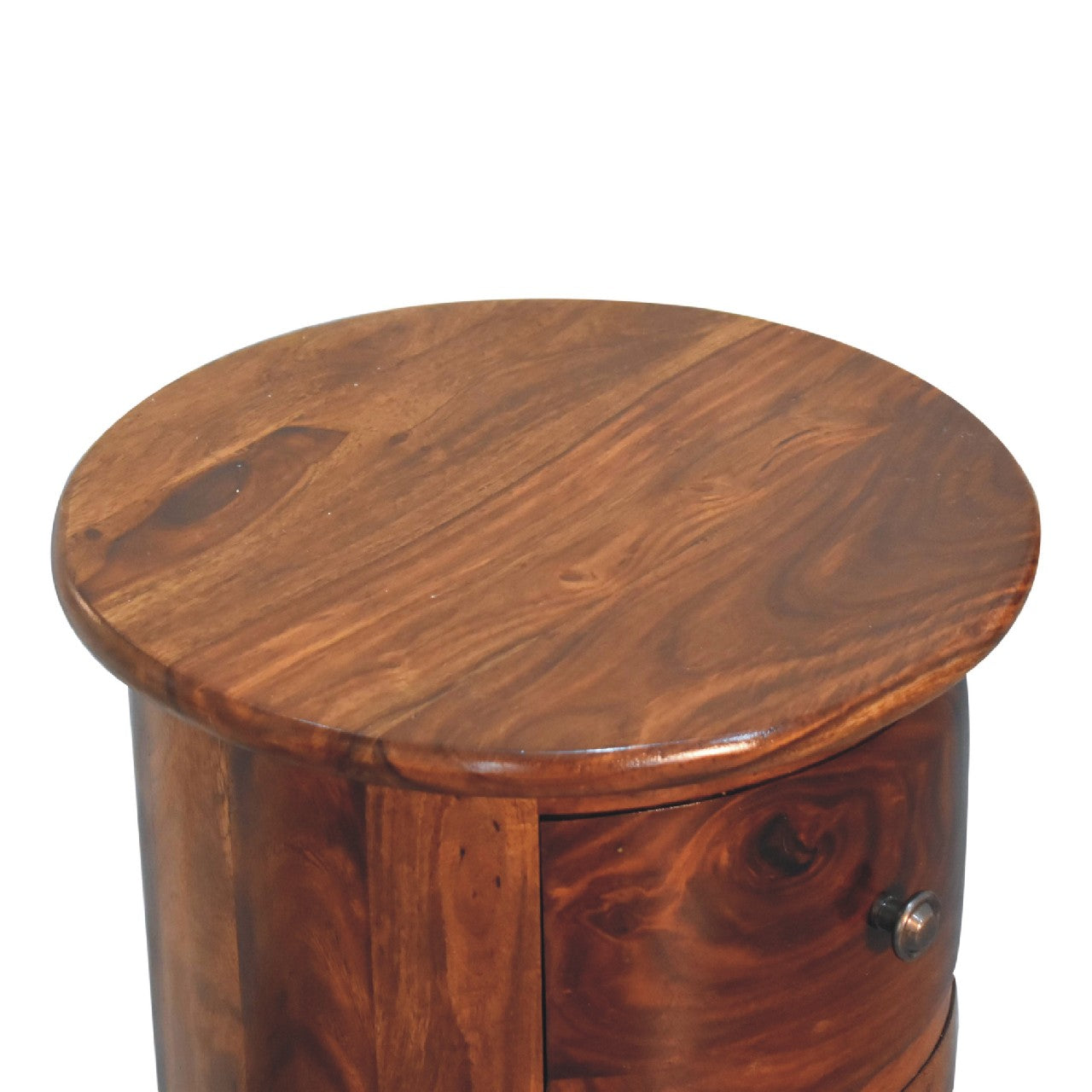 Chestnut Drum Table with Drawers
