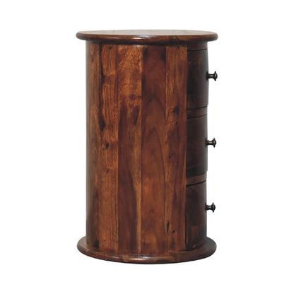 Chestnut Drum Table with Drawers