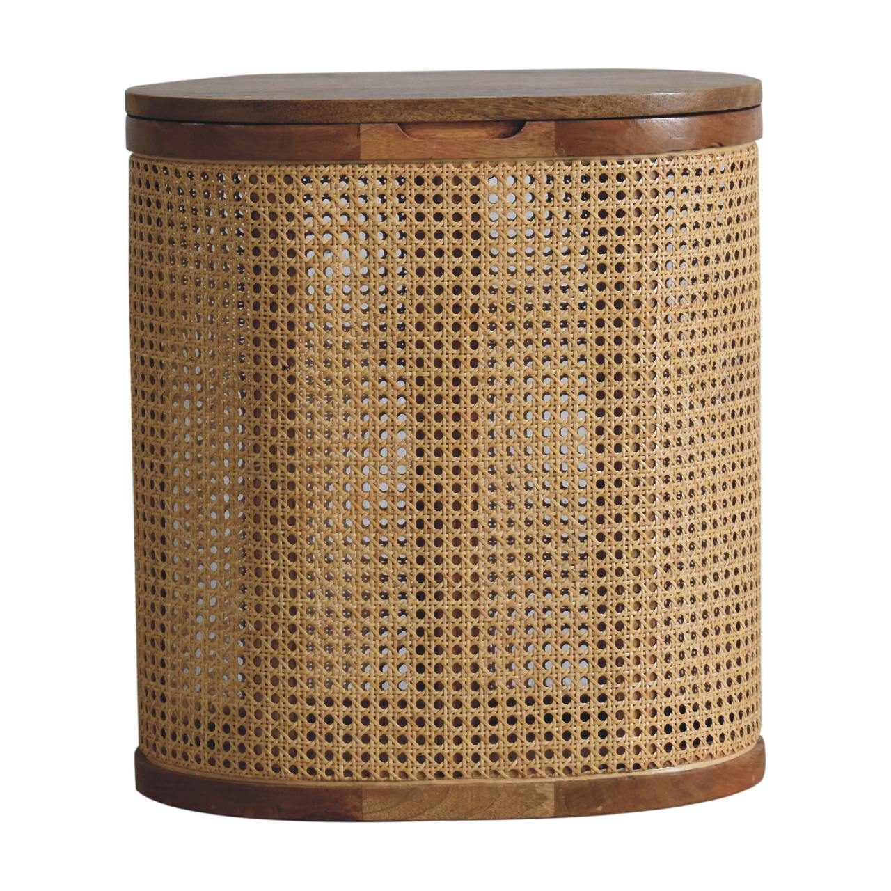 Rattan Lid-up Storage Stool