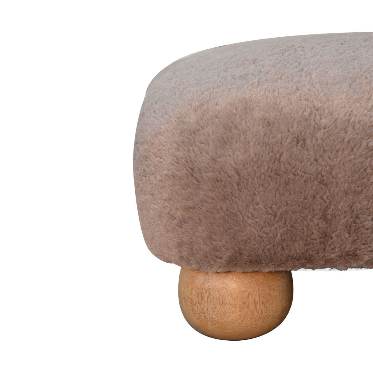 Faux Fur Nordic Footstool, top-down view