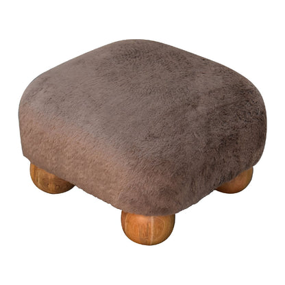 Faux Fur Nordic Footstool dimensions and scale reference