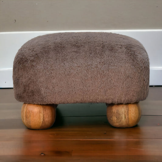 Faux Fur Nordic Footstool