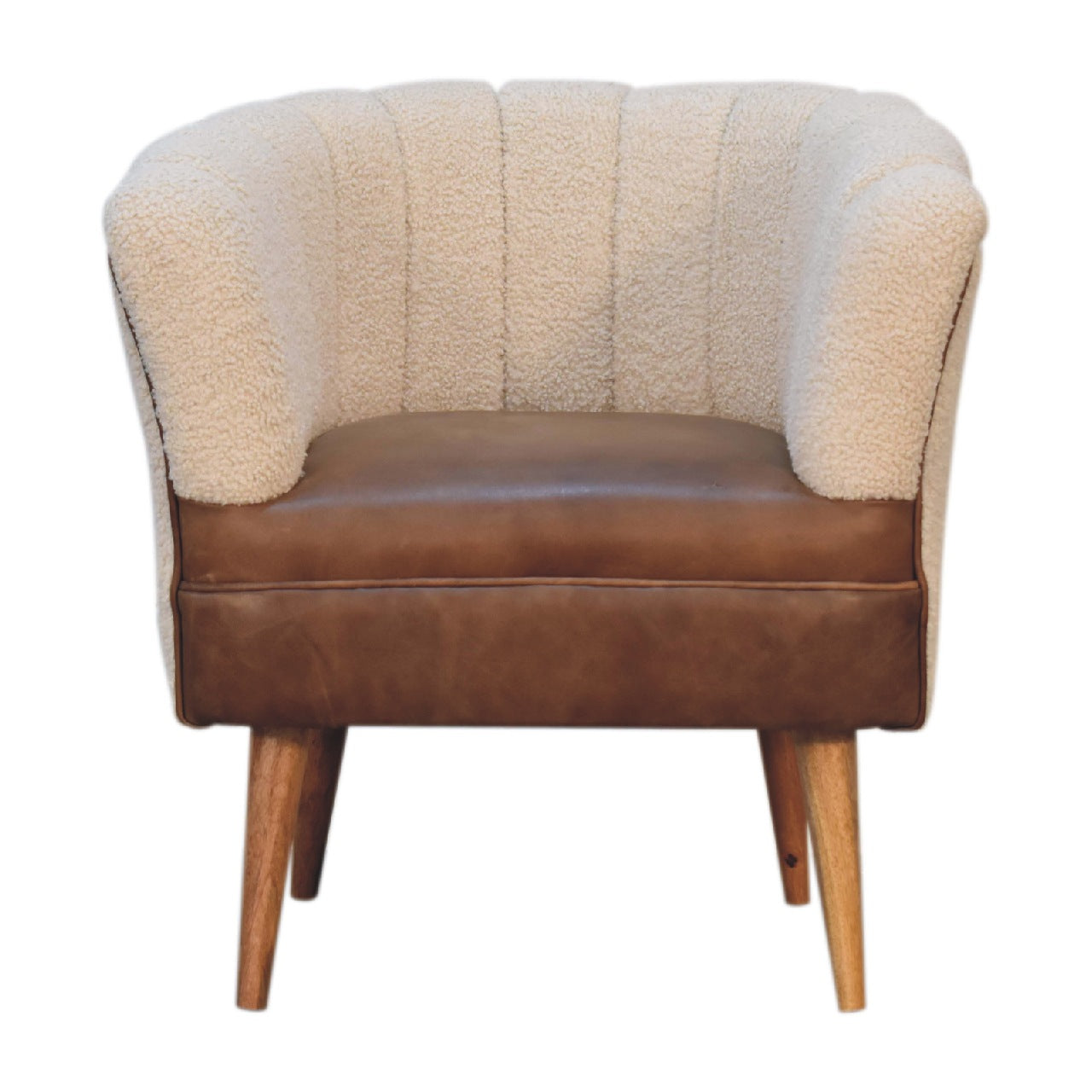 Boucle Buffalo Leather Armchair