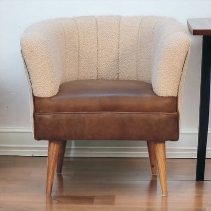 Boucle Buffalo Leather Armchair