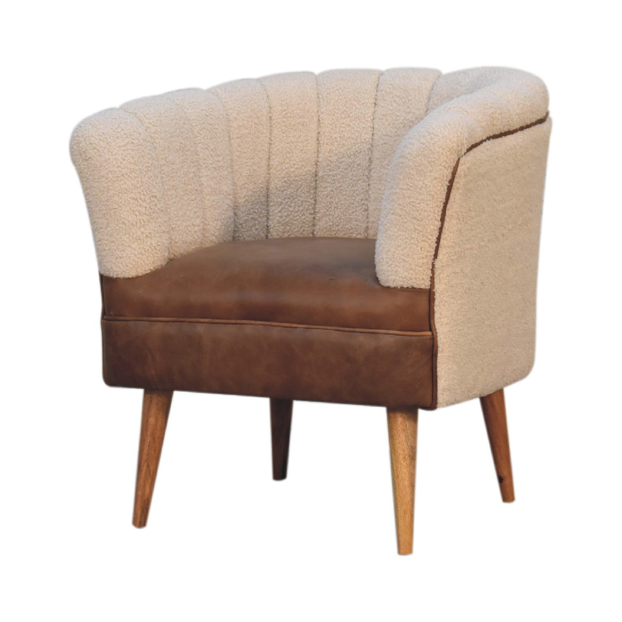 Boucle Buffalo Leather Armchair