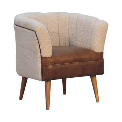 Boucle Buffalo Leather Armchair