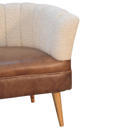 Boucle Buffalo Leather Armchair