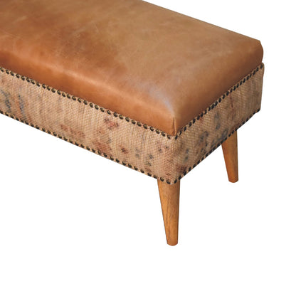 Buffalo Hide Durrie Bench