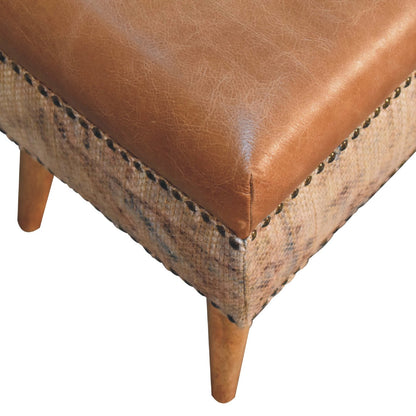 Buffalo Hide Durrie Bench