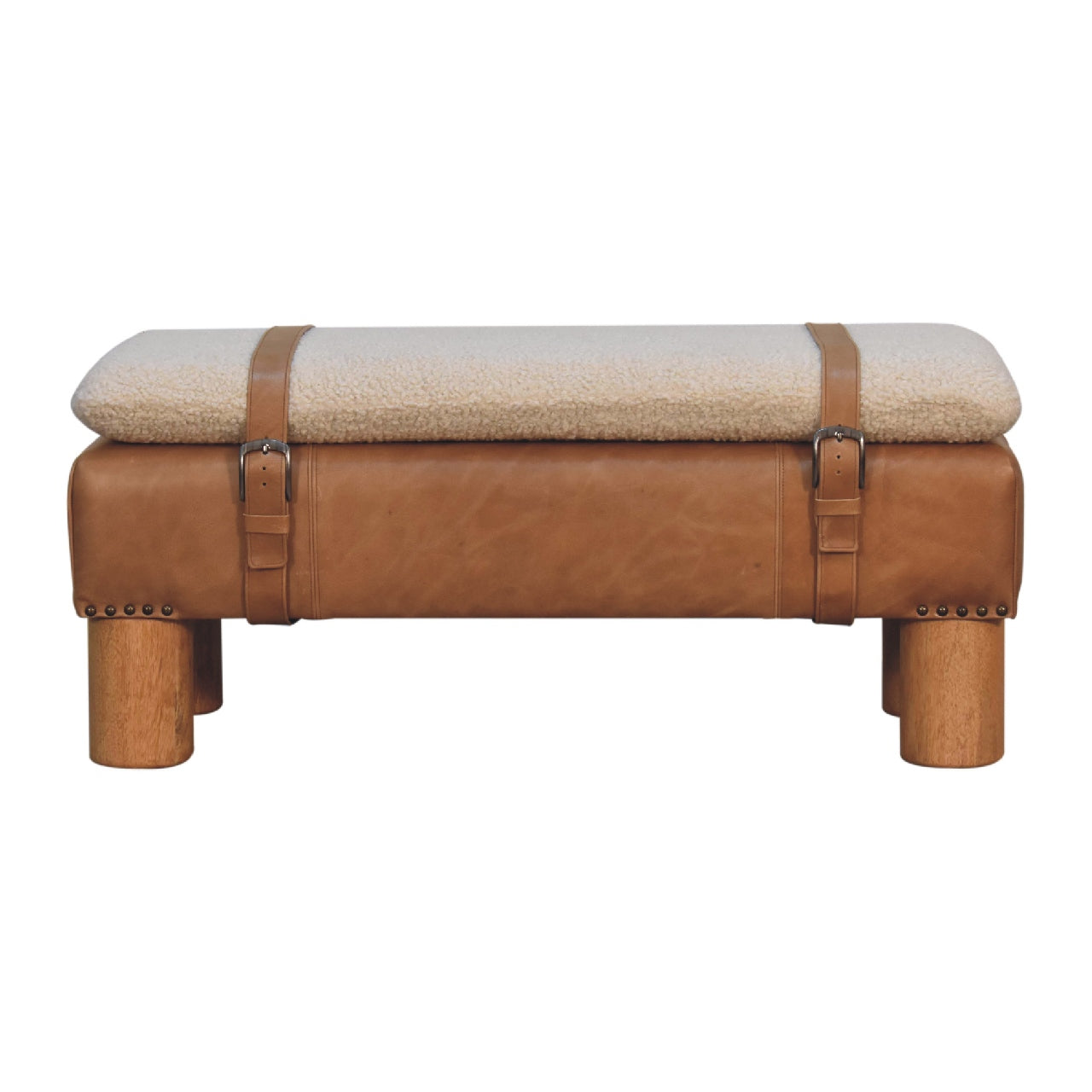 Boucle Leather Strap Bench