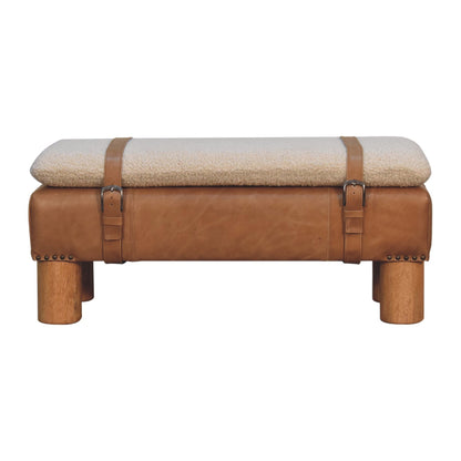 Boucle Leather Strap Bench
