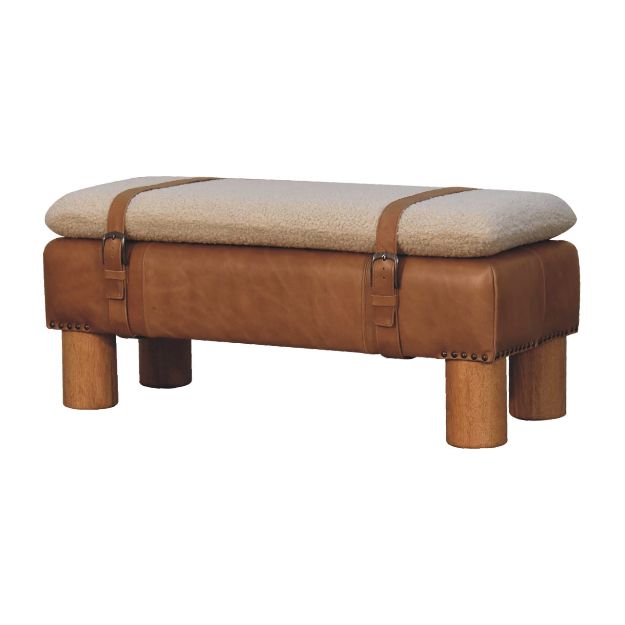 Boucle Leather Strap Bench