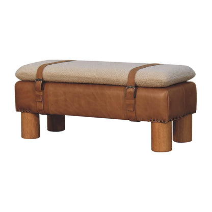 Boucle Leather Strap Bench