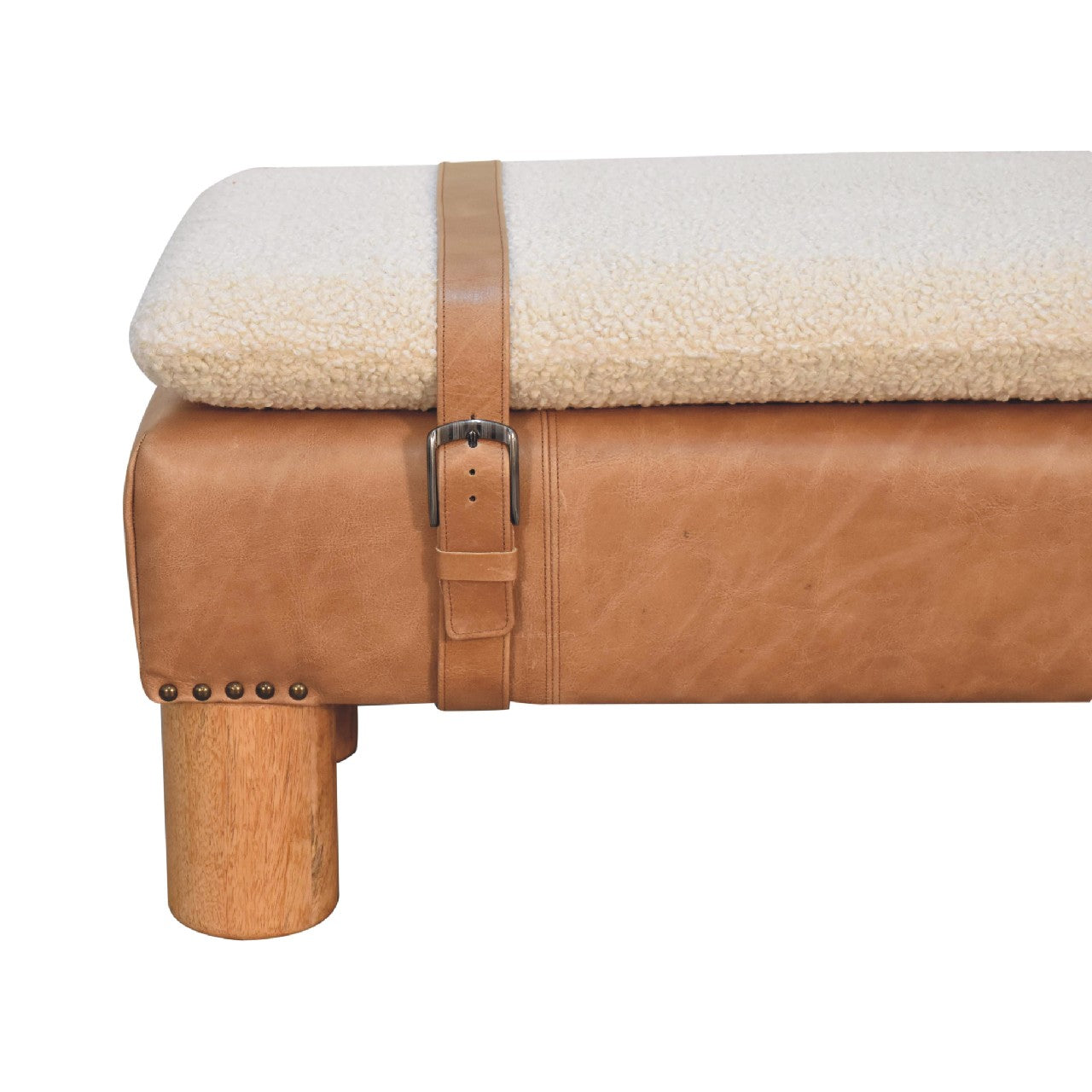 Boucle Leather Strap Bench