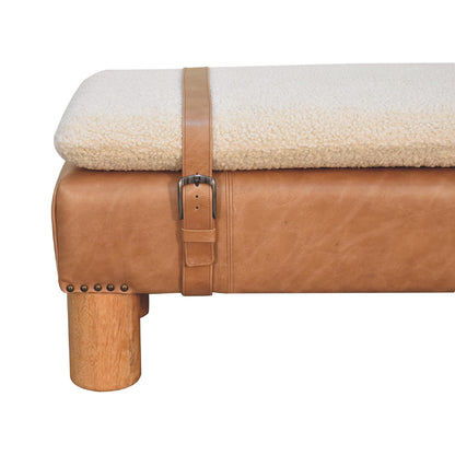 Boucle Leather Strap Bench