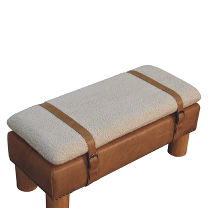 Boucle Leather Strap Bench